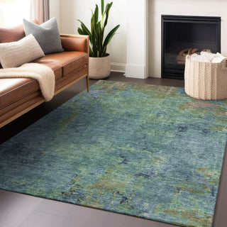 Piper Looms Chantille Modern ACN1287 Blue Machine Washable Area Rug Lifestyle Image Feature