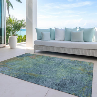 Piper Looms Chantille Modern ACN1287 Blue Machine Washable Area Rug Outdoor Lifestyle Image Feature