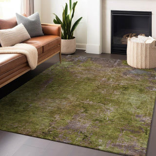 Piper Looms Chantille Modern ACN1288 Green Machine Washable Area Rug Lifestyle Image Feature