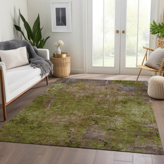 Piper Looms Chantille Modern ACN1288 Green Machine Washable Area Rug Lifestyle Image Feature