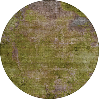 Piper Looms Chantille Modern ACN1288 Green Machine Washable Area Rug Round Main Image