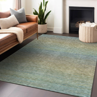 Piper Looms Chantille Stripes ACN1292 Blue Machine Washable Area Rug Lifestyle Image Feature