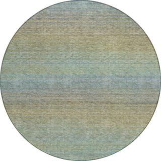 Piper Looms Chantille Stripes ACN1292 Blue Machine Washable Area Rug Round Main Image