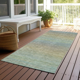 Piper Looms Chantille Stripes ACN1292 Blue Machine Washable Area Rug Runner Outdoor Lifestyle Image Feature