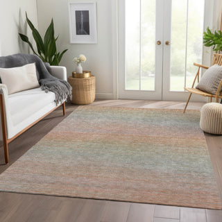 Piper Looms Chantille Stripes ACN1293 Coral Machine Washable Area Rug Lifestyle Image Feature