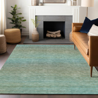 Piper Looms Chantille Stripes ACN1295 Teal Machine Washable Area Rug Lifestyle Image Feature