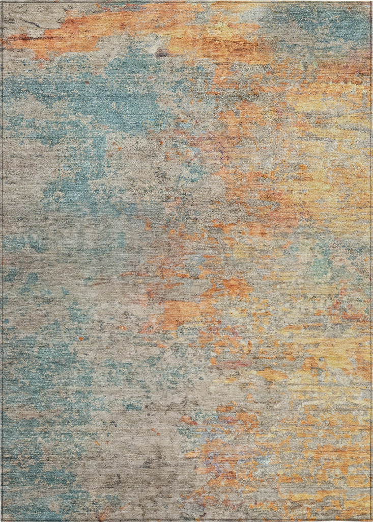Piper Looms Chantille Abstract ACN1298 Teal Machine Washable Area Rug main image