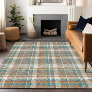 Piper Looms Chantille Plaid ACN1300 Taupe Machine Washable Area Rug Lifestyle Image Feature