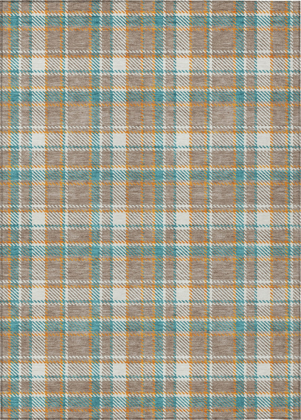 Piper Looms Chantille Plaid ACN1300 Taupe Machine Washable Area Rug ...