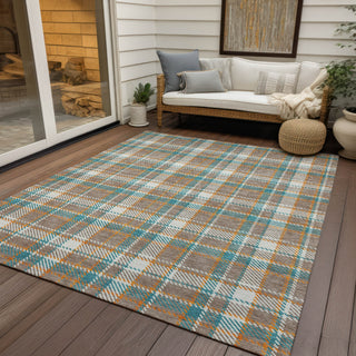 Piper Looms Chantille Plaid ACN1300 Taupe Machine Washable Area Rug Outdoor Lifestyle Image Feature