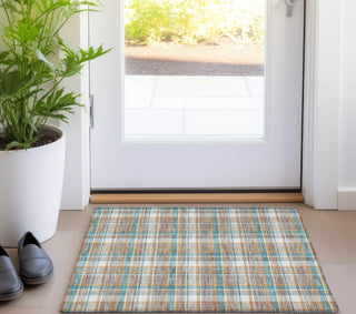 Piper Looms Chantille Plaid ACN1300 Taupe Machine Washable Area Rug Scatter Lifestyle Image Feature