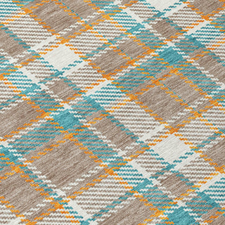 Piper Looms Chantille Plaid ACN1300 Taupe Machine Washable Area Rug Swatch Image