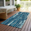 Piper Looms Chantille Stripes ACN1301 Blue Machine Washable Area Rug Runner Outdoor Lifestyle Image Feature