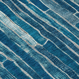 Piper Looms Chantille Stripes ACN1301 Blue Machine Washable Area Rug Swatch Image