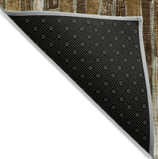 Piper Looms Chantille Stripes ACN1303 Mocha Machine Washable Area Rug Backing Image
