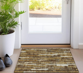 Piper Looms Chantille Stripes ACN1303 Mocha Machine Washable Area Rug Scatter Lifestyle Image Feature