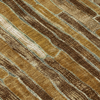 Piper Looms Chantille Stripes ACN1303 Mocha Machine Washable Area Rug Swatch Image