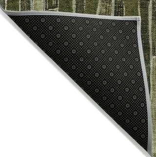 Piper Looms Chantille Stripes ACN1305 Olive Machine Washable Area Rug Backing Image