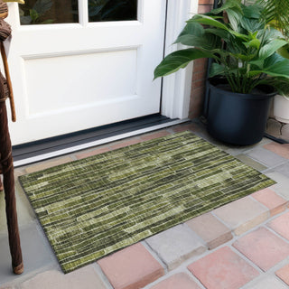 Piper Looms Chantille Stripes ACN1305 Olive Machine Washable Area Rug Scatter Outdoor Lifestyle Image Feature