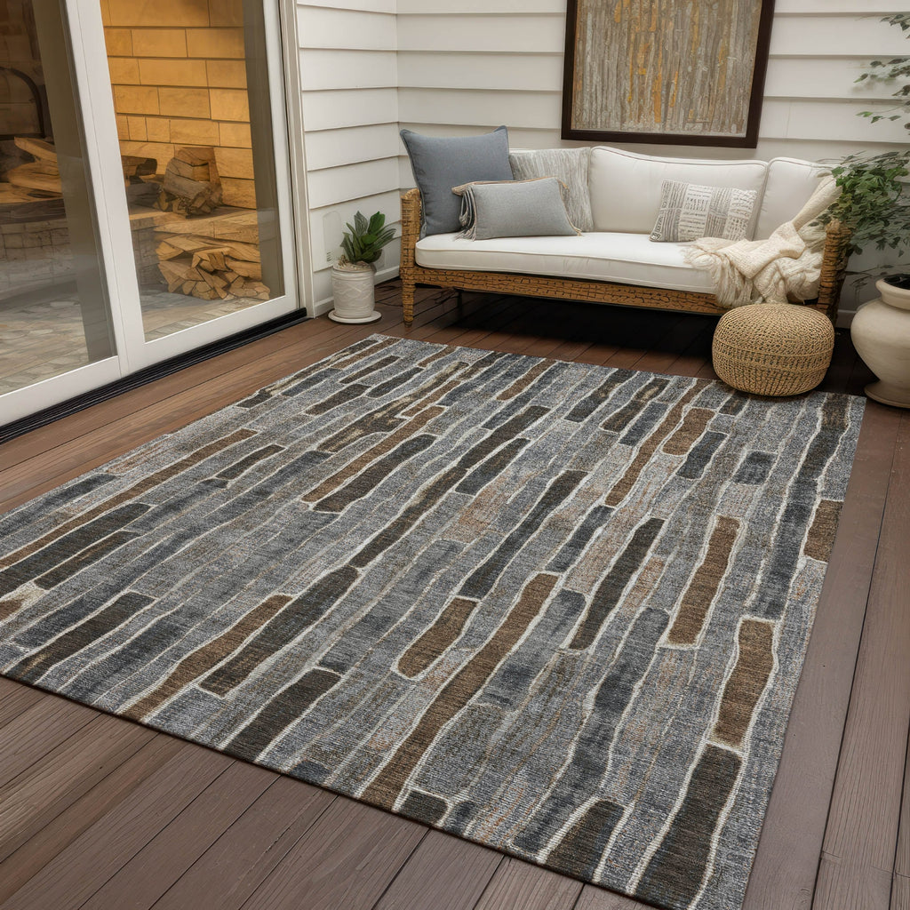 Piper Looms Chantille Stripes ACN1306 Pewter Machine Washable Area Rug ...