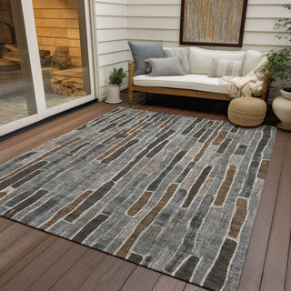 Piper Looms Chantille Stripes ACN1306 Pewter Machine Washable Area Rug Outdoor Lifestyle Image Feature