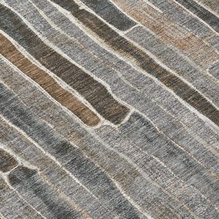 Piper Looms Chantille Stripes ACN1306 Pewter Machine Washable Area Rug Swatch Image