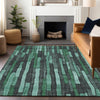Piper Looms Chantille Stripes ACN1307 Sage Machine Washable Area Rug Lifestyle Image Feature