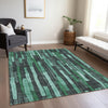 Piper Looms Chantille Stripes ACN1307 Sage Machine Washable Area Rug Lifestyle Image Feature