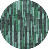 Piper Looms Chantille Stripes ACN1307 Sage Machine Washable Area Rug Round Main Image