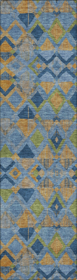 Piper Looms Chantille Geometric ACN1308 Denim Machine Washable Area Rug Runner Main Image