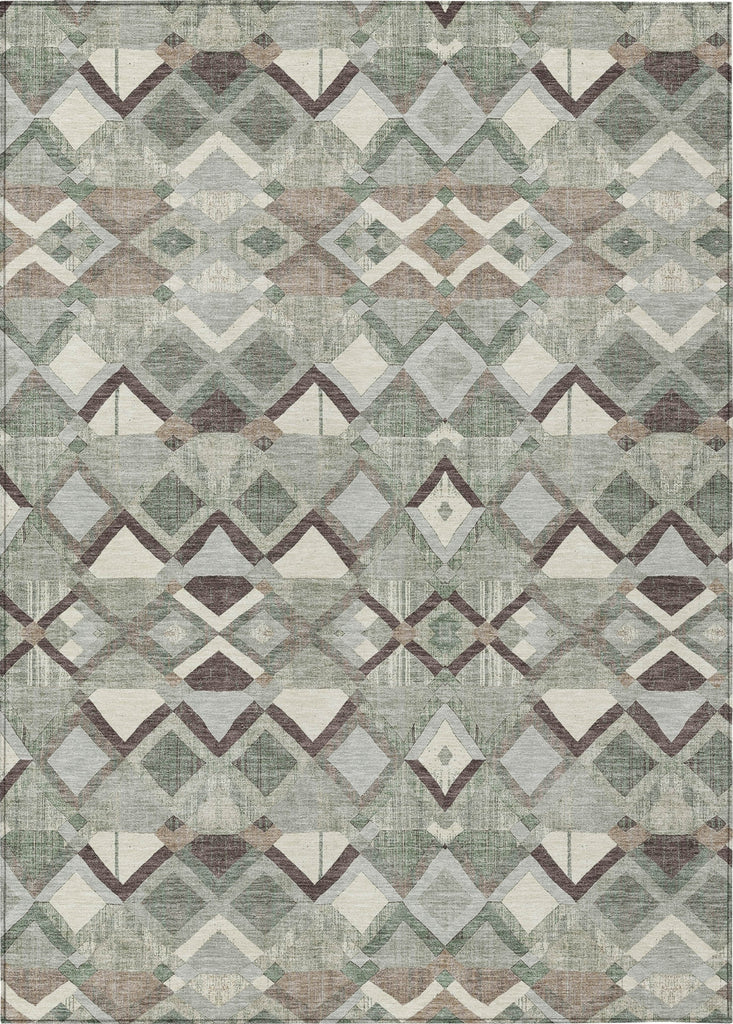Piper Looms Chantille Geometric ACN1310 Sage Machine Washable Area Rug main image