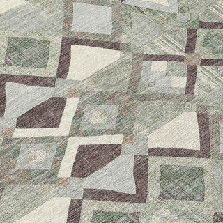 Piper Looms Chantille Geometric ACN1310 Sage Machine Washable Area Rug Swatch Image