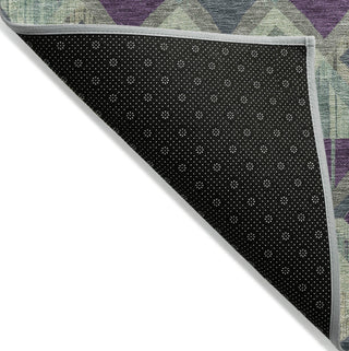 Piper Looms Chantille Geometric ACN1311 Seafoam Machine Washable Area Rug Backing Image