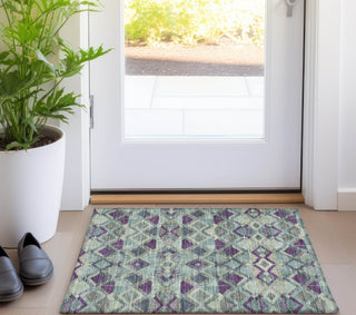 Piper Looms Chantille Geometric ACN1311 Seafoam Machine Washable Area Rug Scatter Lifestyle Image Feature