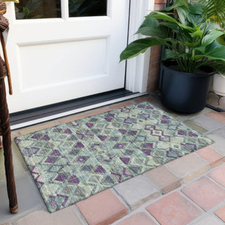 Piper Looms Chantille Geometric ACN1311 Seafoam Machine Washable Area Rug Scatter Outdoor Lifestyle Image Feature