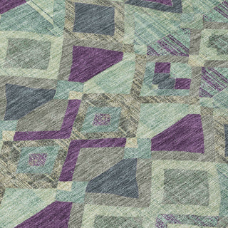 Piper Looms Chantille Geometric ACN1311 Seafoam Machine Washable Area Rug Swatch Image