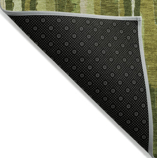 Piper Looms Chantille Stripes ACN1315 Green Machine Washable Area Rug Backing Image