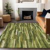 Piper Looms Chantille Stripes ACN1315 Green Machine Washable Area Rug Lifestyle Image Feature