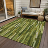 Piper Looms Chantille Stripes ACN1315 Green Machine Washable Area Rug Outdoor Lifestyle Image Feature