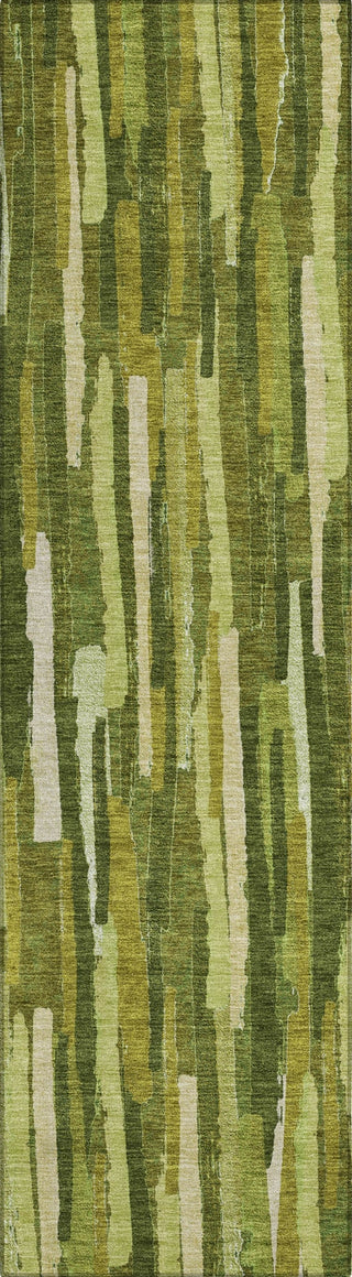 Piper Looms Chantille Stripes ACN1315 Green Machine Washable Area Rug Runner Main Image