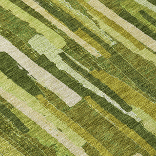 Piper Looms Chantille Stripes ACN1315 Green Machine Washable Area Rug Swatch Image