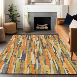 Piper Looms Chantille Stripes ACN1317 Orange Machine Washable Area Rug Lifestyle Image Feature