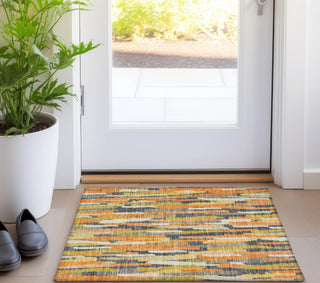 Piper Looms Chantille Stripes ACN1317 Orange Machine Washable Area Rug Scatter Lifestyle Image Feature