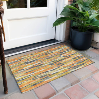 Piper Looms Chantille Stripes ACN1317 Orange Machine Washable Area Rug Scatter Outdoor Lifestyle Image Feature