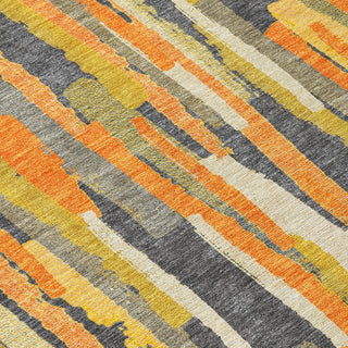 Piper Looms Chantille Stripes ACN1317 Orange Machine Washable Area Rug Swatch Image