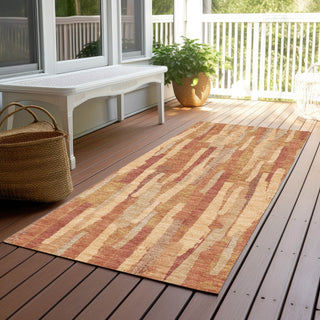 Piper Looms Chantille Stripes ACN1319 Salmon Machine Washable Area Rug Runner Outdoor Lifestyle Image Feature