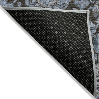 Piper Looms Chantille Damask ACN1320 Denim Machine Washable Area Rug Backing Image