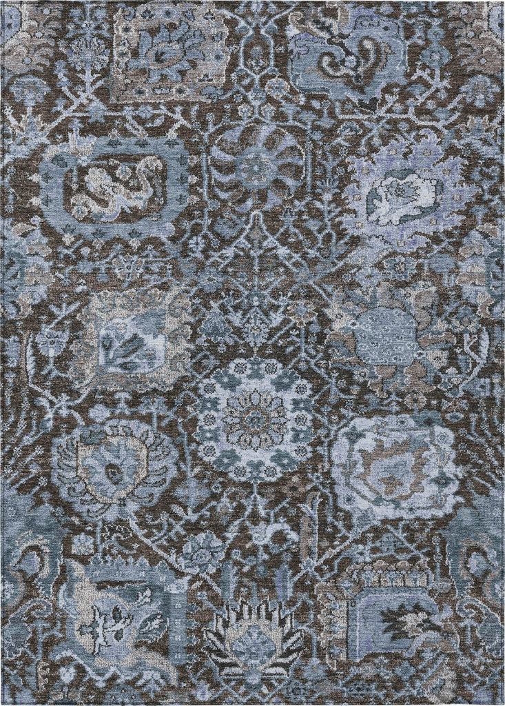 Piper Looms Chantille Damask ACN1320 Denim Machine Washable Area Rug main image
