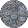 Piper Looms Chantille Damask ACN1320 Denim Machine Washable Area Rug Round Main Image