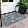 Piper Looms Chantille Damask ACN1320 Denim Machine Washable Area Rug Scatter Outdoor Lifestyle Image Feature